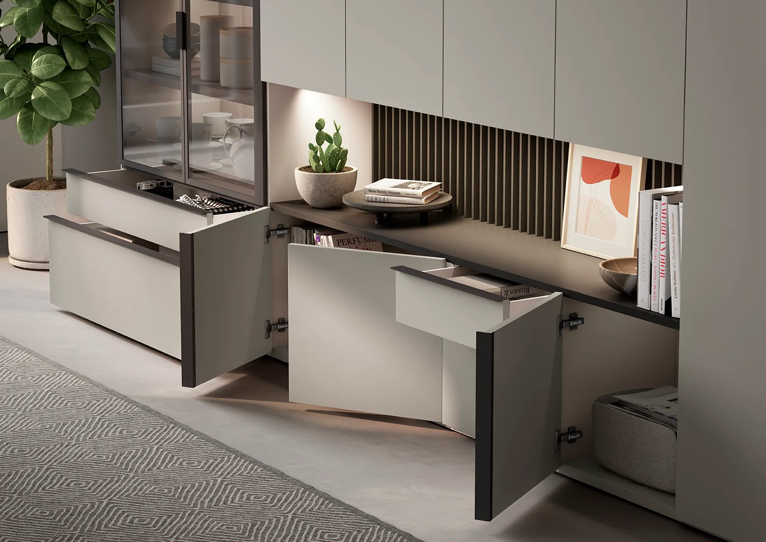 mueble de salon con cajoneras