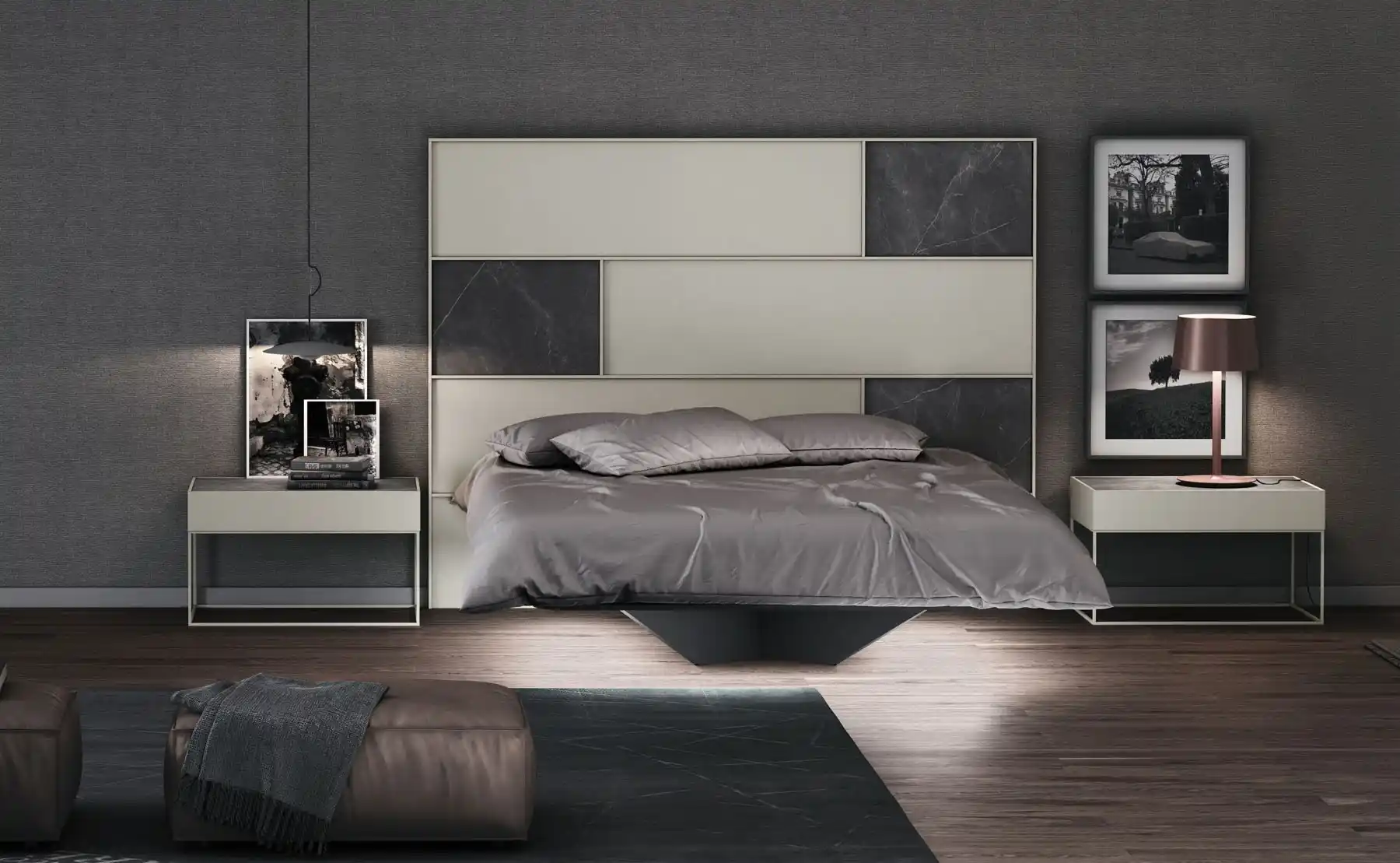 mueble dormitorio con luz