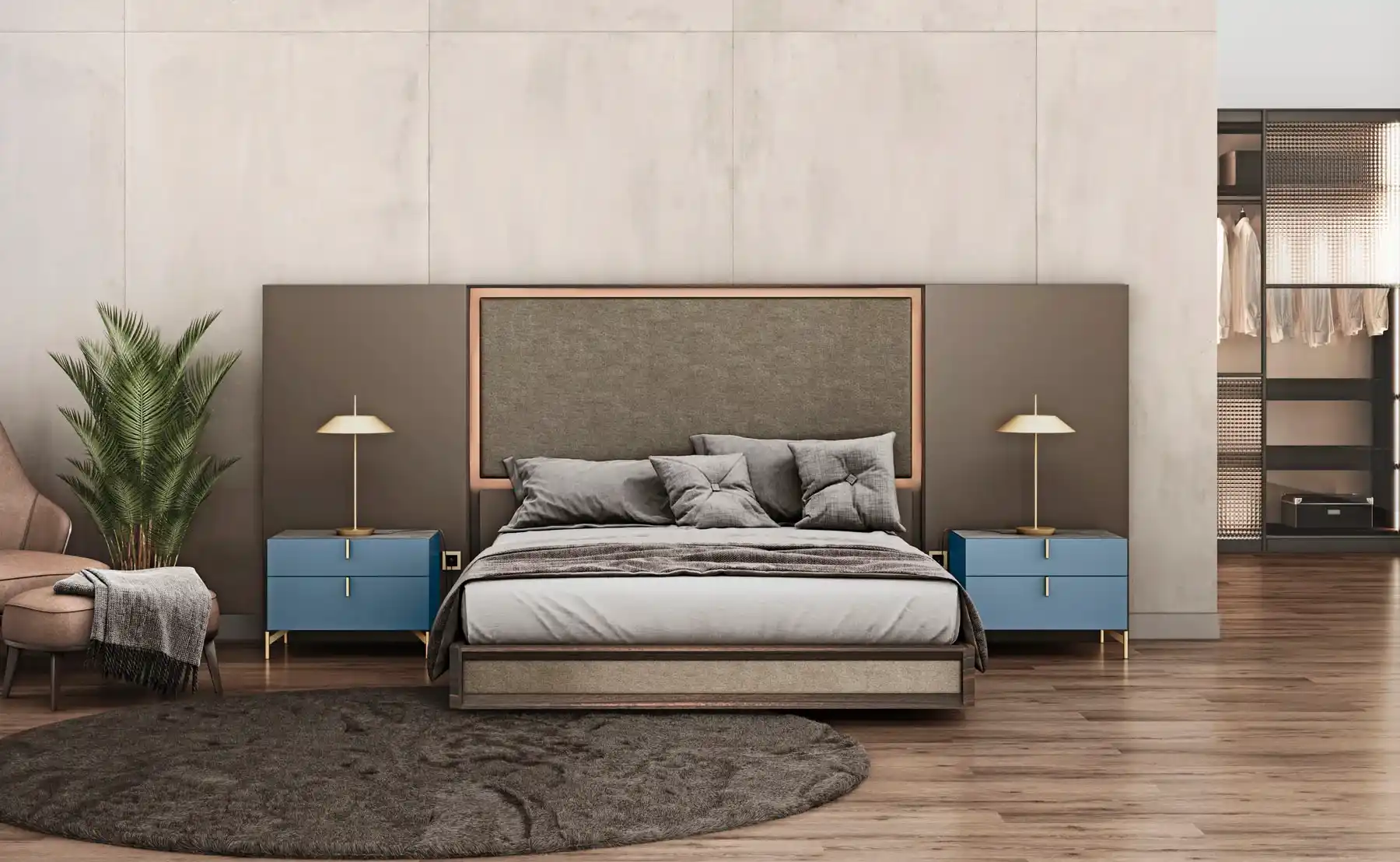 dormitorio mesitas azules