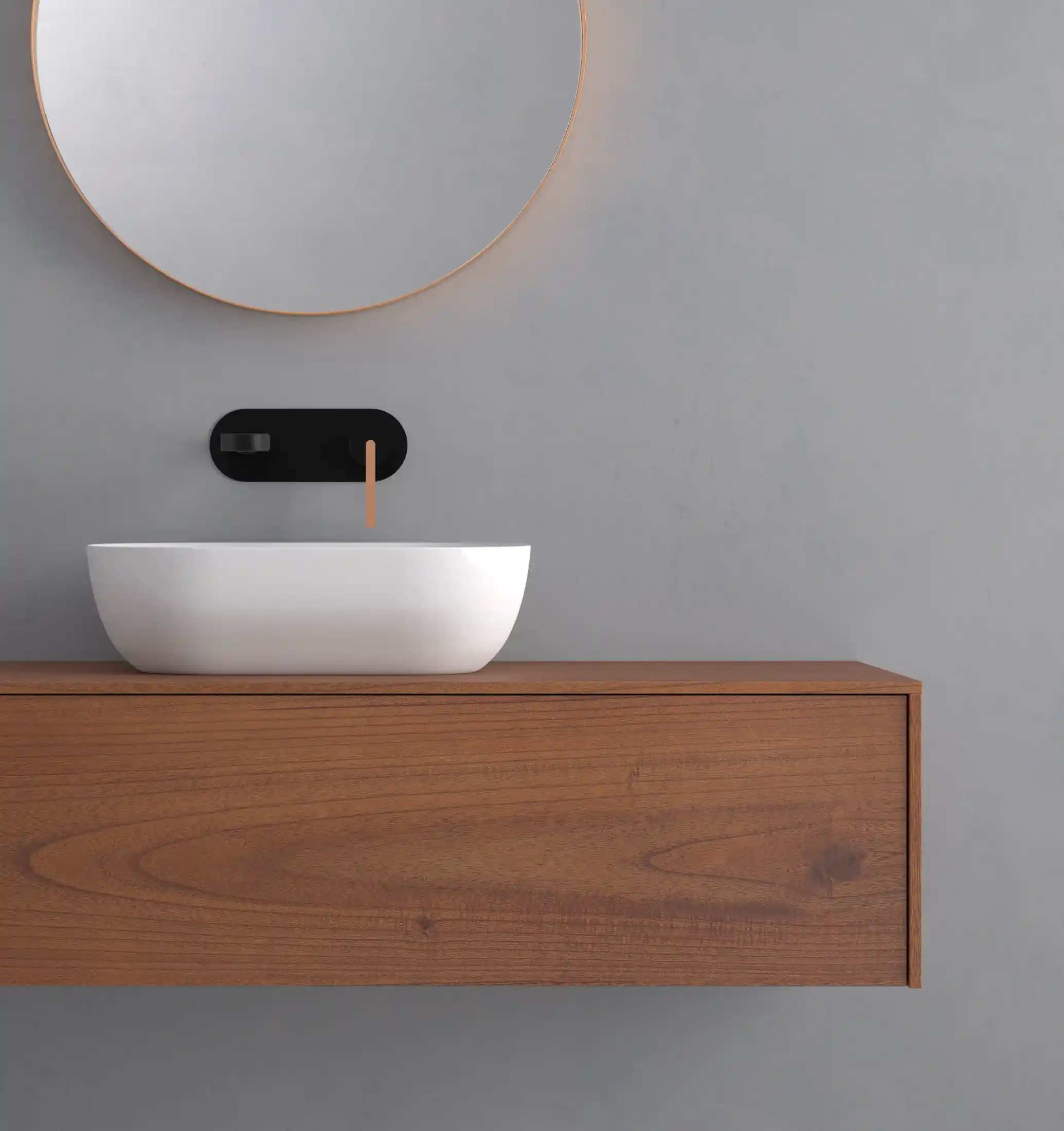 mueble con lavabo de madera