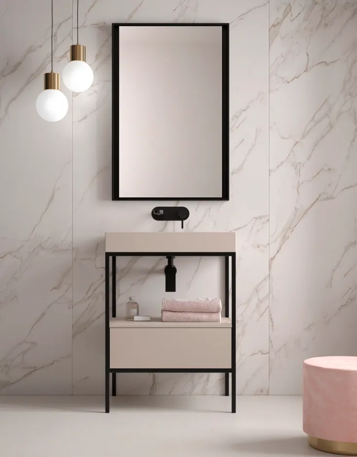 mueble con espejo para baño